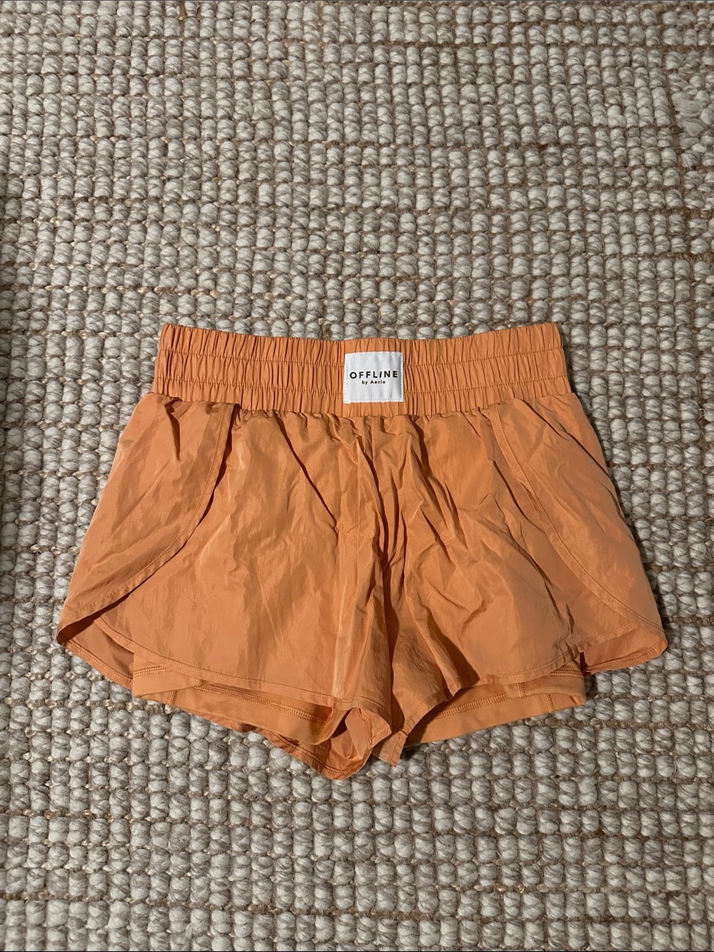 aerie Orange Elastic-Waist Athletic Shorts